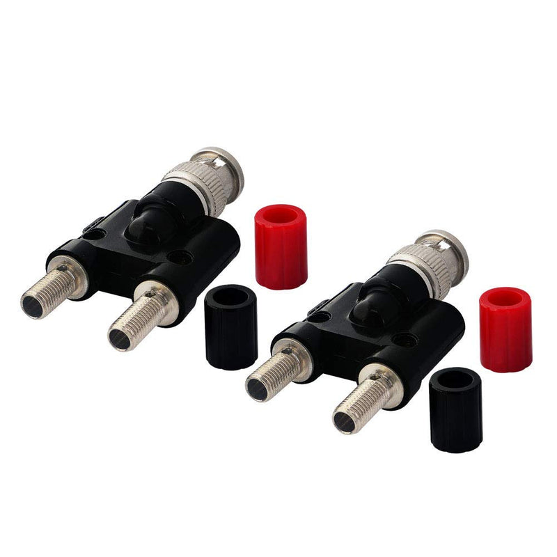 BNC Male Plug to 2X 4mm Dual Banana Female Jack Socket Binding Post RF Coax Coaxial Splitter Connector BNC Banana Adapter Pack of 2