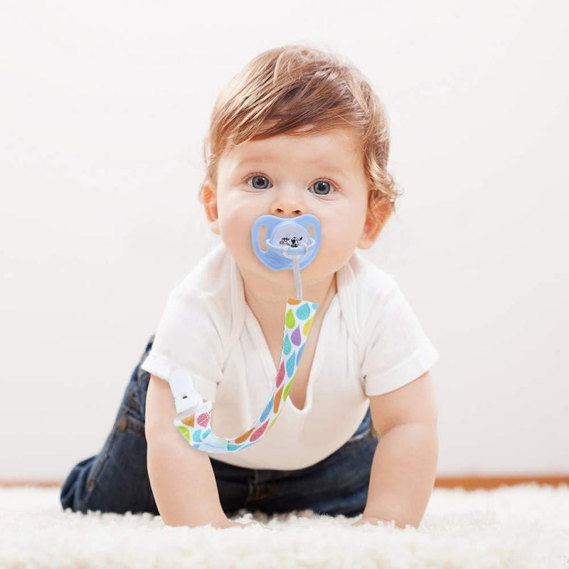 YOOFOSS Pacifier Clip for Boys and Girls 6 Pack Solid Color Pacifier Holder Fits All Pacifiers & Teething Toys Modern Unisex Baby Gift