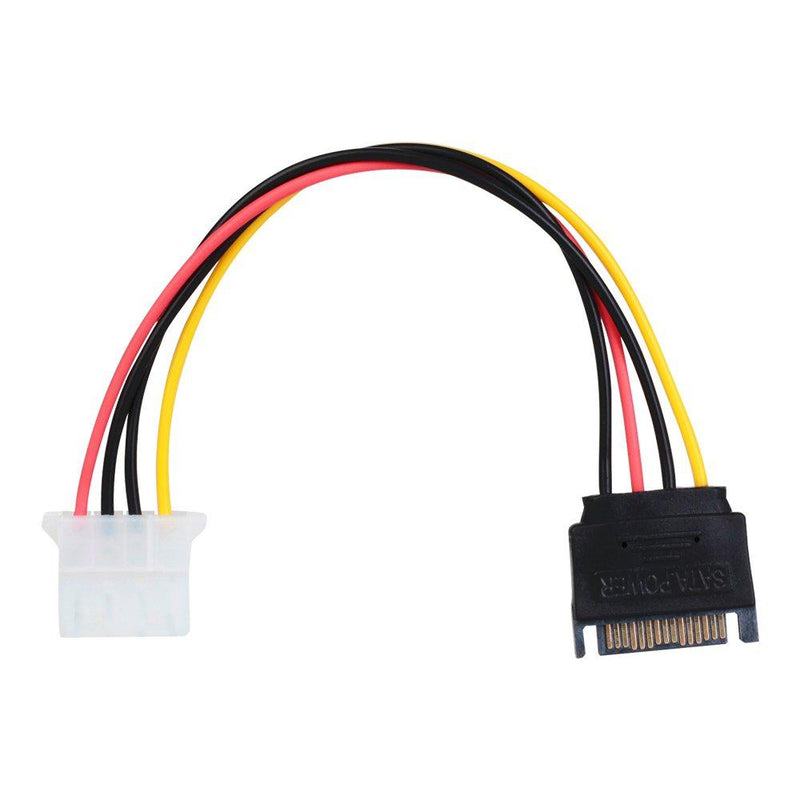 SATA Power Cable Adapter 3 Pack SATA 15 Pin Male to Molex LP4 Female Power Cable 8-inch