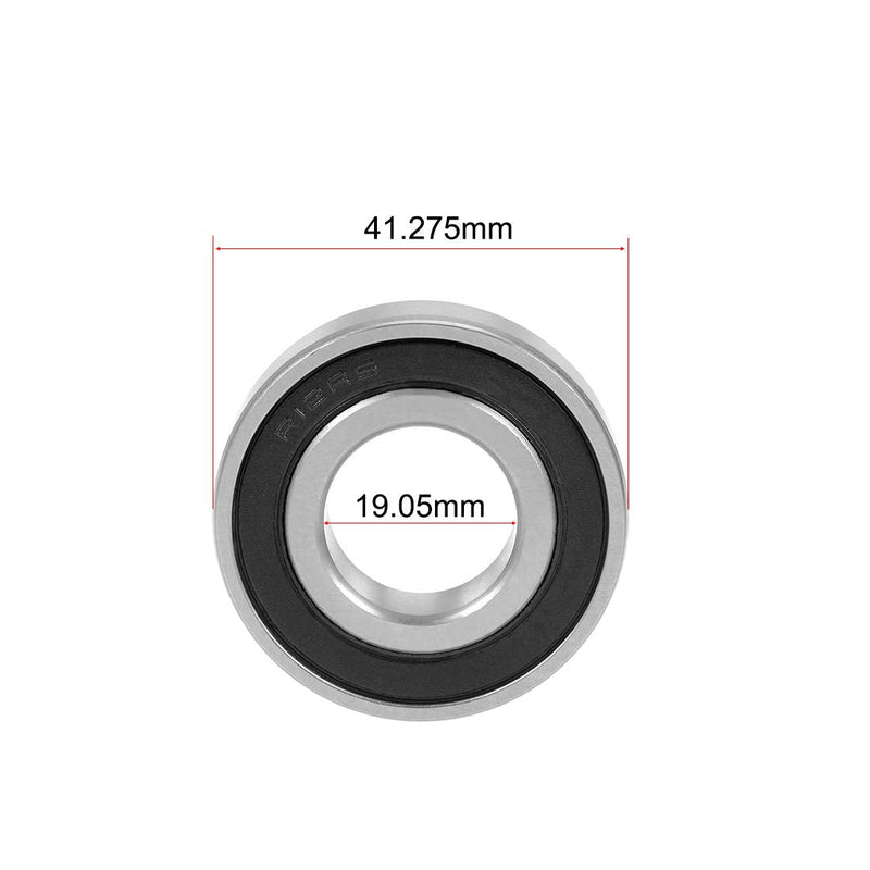 uxcell R12-2RS Deep Groove Ball Bearing 3/4"x1-5/8"x7/16" Double Sealed Chrome Steel Bearings 2-Pack 3/4"x1-5/8"x7/16"
