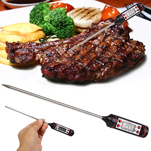 Meat Thermometer, Cooking Thermometer [5.8 Inch Long Probe] with Instant Read, LCD Screen, Hold Function for Kitchen Food Smoker Grill BBQ Meat Candy Milk Water