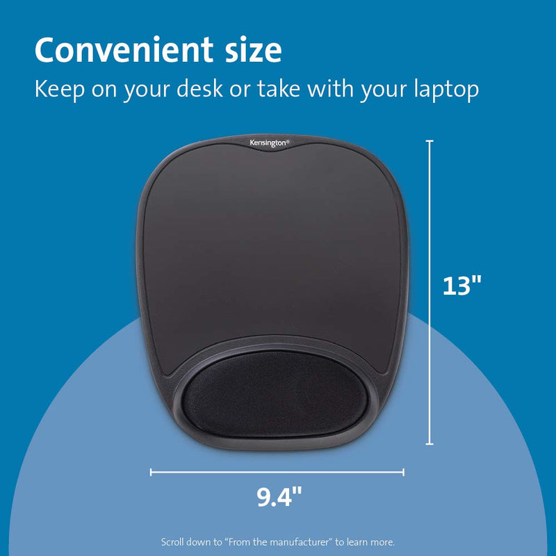 Kensington Comfort Gel Mouse Pad with Wrist Rest - Black (K62386AM)