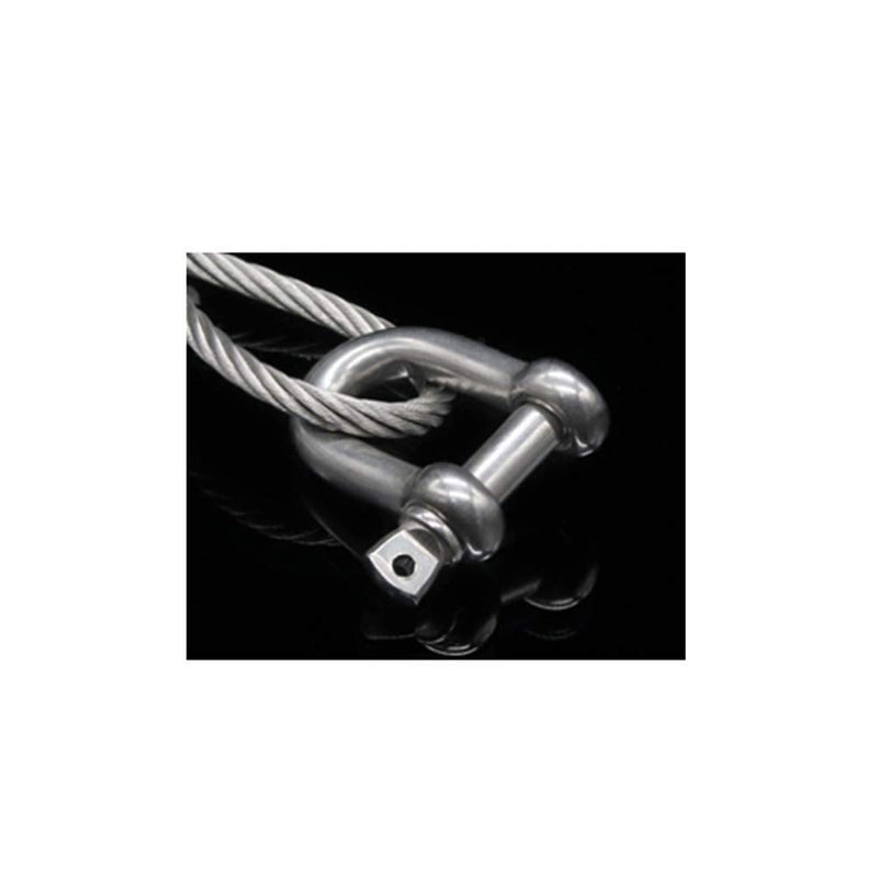 10 PCS M4 Stainless Steel D Shackle 5/32" (4mm) Forged D Shackle with Screw Pin, Silver Color