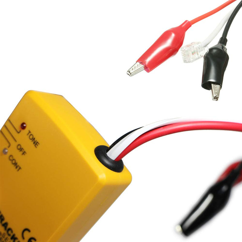 allsun Wire Tracker Telephone Network Probe Circuit Breaker Finder RJ11 Cable Finder Tone Generator Probe Tracker Cable Detector Line, Continuity Checking,Yellow