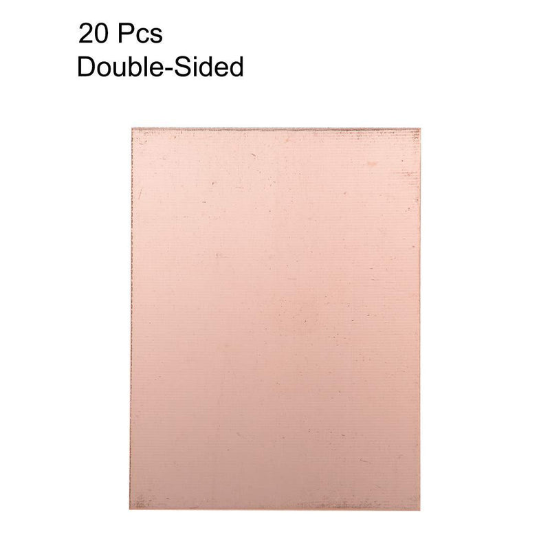 uxcell Double-Sided Copper Clad Laminate PCB Circuit Board, FR4 100x75mm 3.94x2.95 inch, 1.5mm Thickness DIY Prototyping PCB Board, Name Board, 20pcs