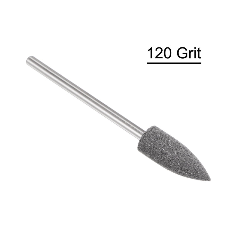 sourcing map 5pcs Rubber Polishing Bit Silicone Buffing Wheel 120 Grit 6mm Diameter Mounted grinding head for electric grinder rotary tool conical shape
