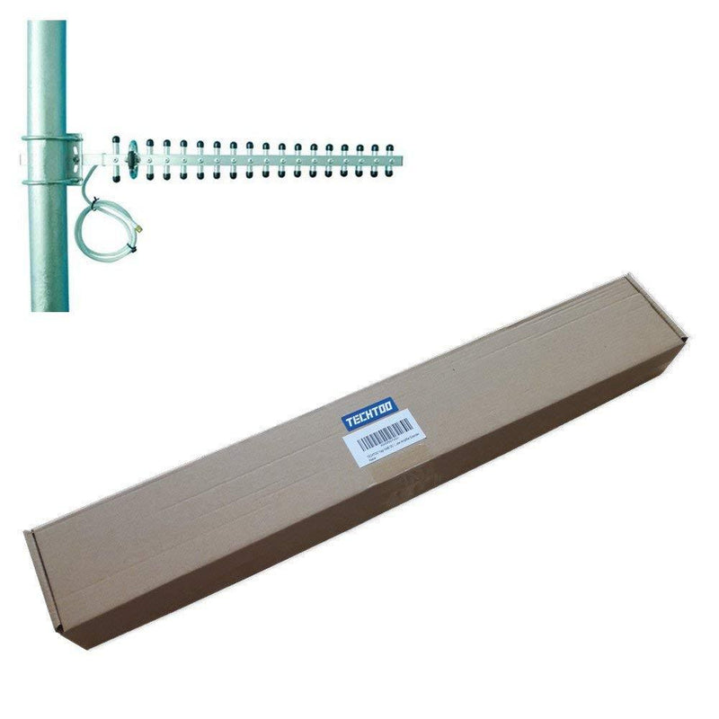TECHTOO WiFi 2.4GHz 18dBi High Gain Yagi Directional Antenna Booster With RP-SMA Connector For Wireless Network Router/Reapter/USB Adapter/Extension Network PCI Card/IP Camera