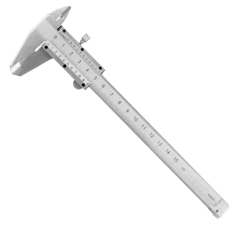 Professional Caliper Vernier, High Accuracy Carbon Steel Measuring Tool Caliper for Inside, Outside, Depth and Step Measurements, 0-150mm