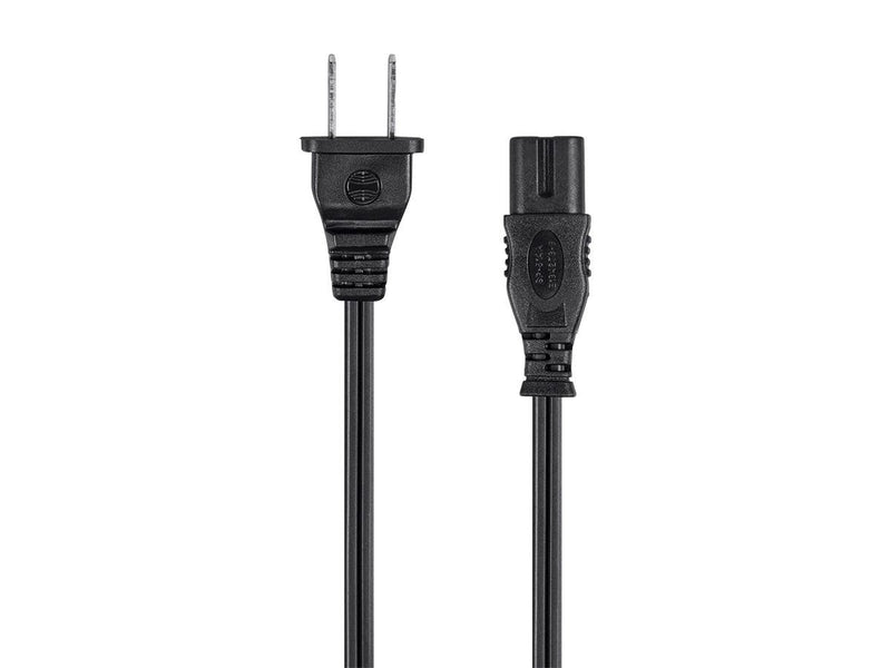 Monoprice AC Power Cord Cable - 3 Feet Without Polarized | 18AWG, 10A (NEMA 1-15P to IEC-320-C7) Black