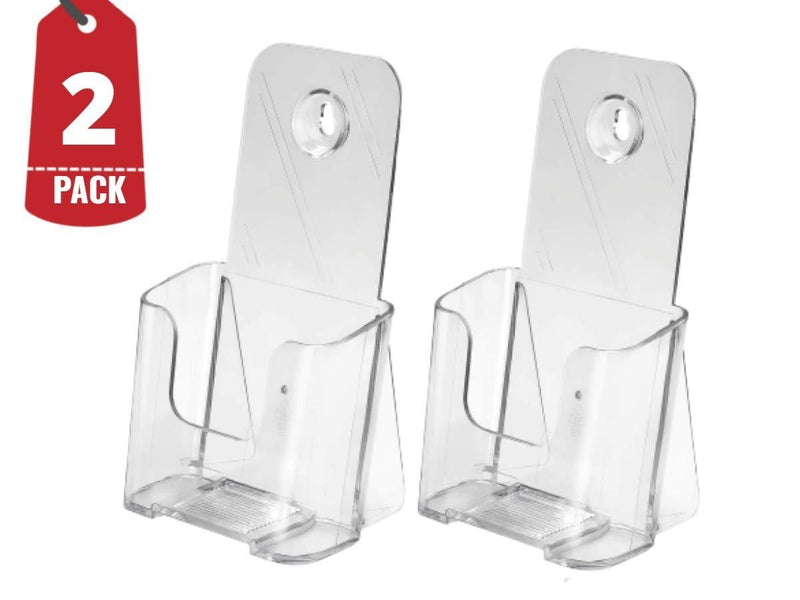 1InTheOffice Brochure Holder, Plastic Literature Holder, 4"W x 3"D"2 Pack"