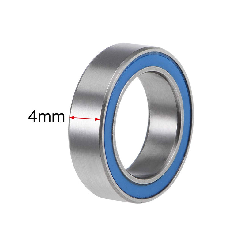 uxcell 6700-2RS Deep Groove Ball Bearings Z2 10mm x 15mm x 4mm Double Sealed Chrome Steel Blue Cover 10pcs