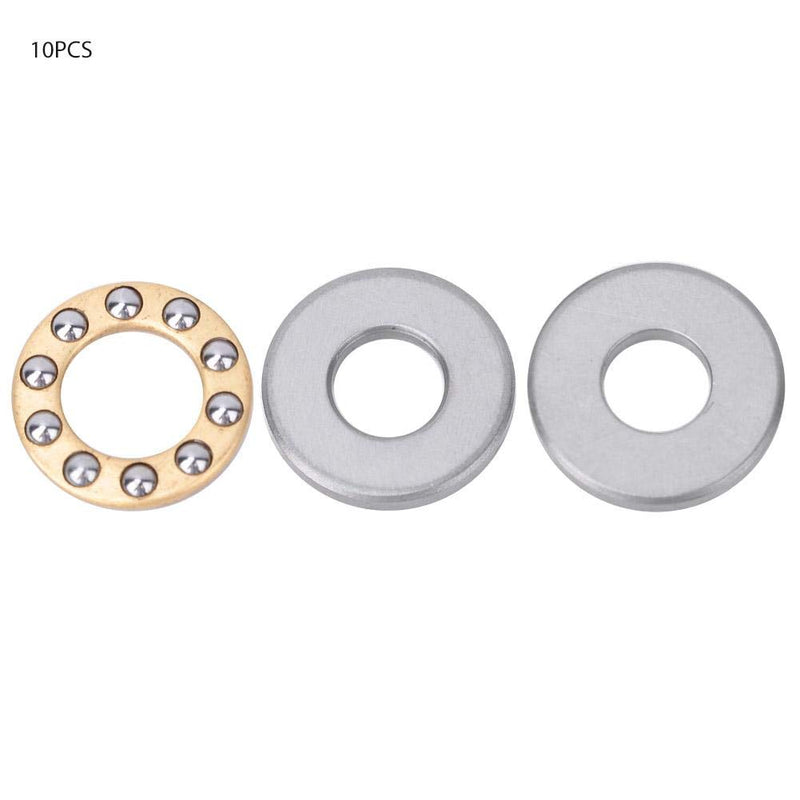 10Pcs Ball Thrust Ball Bearings, High Exactness Miniature Thrust Ball Bearings Flat Steel Bearings Set, Thrust Ball Bearings (F8-16M) F8-16M