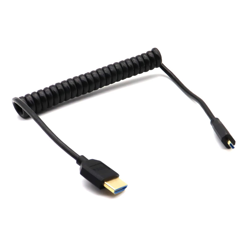 Thin 8K HDMI to Micro HDMI Cable 2.1 Version, MOTONG Coiled Gold-Plated Micro HDMI D to HDMI Male to Male Cable Cord, 8K@60Hz 4K@120Hz 48Gbps, Support Dynamic HDR for Digital Cameras(M to M, 1.2M) M to M