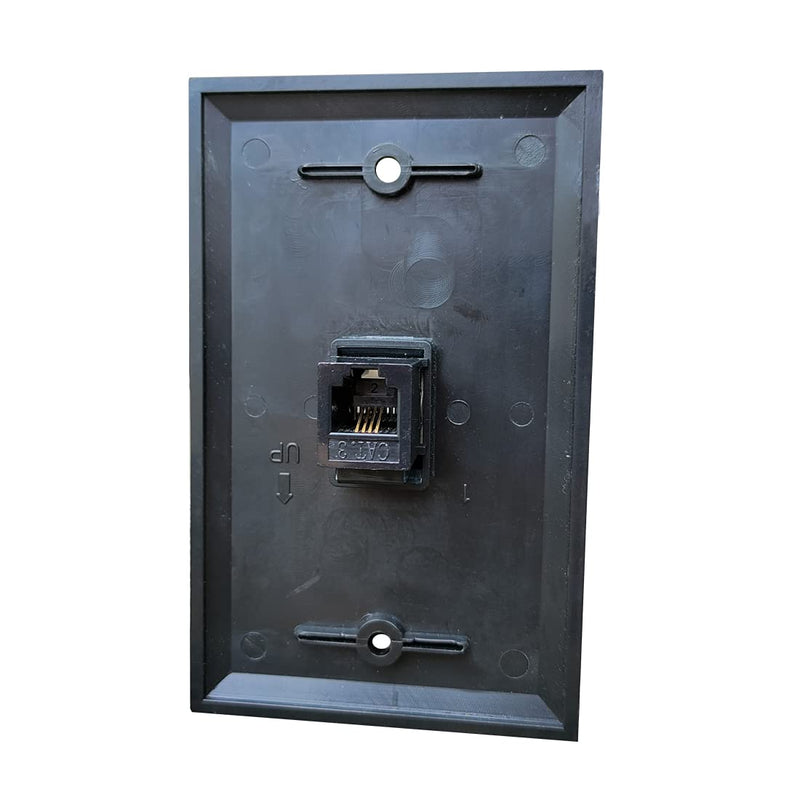 BOPLAT Single Gang Phone Jack Wall Plate Black - 1 Port CAT3 RJ11/12 Telephone Cable Landline Cover Plate 1 Gang 1CAT3-BK