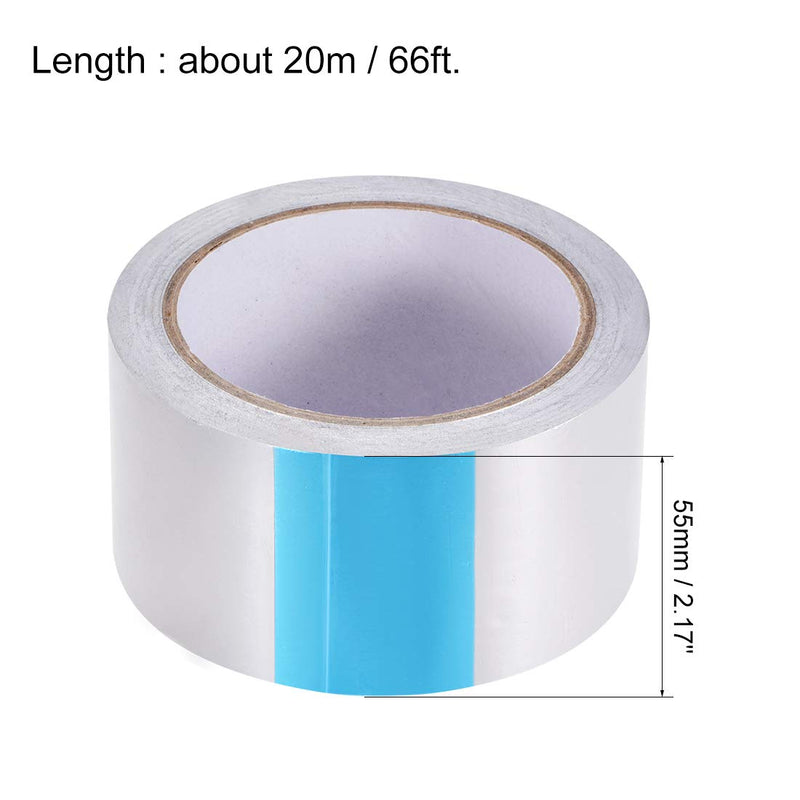 uxcell Heat Resistant Tape - High Temperature Heat Transfer Tape Aluminum Foil Adhesive Tape 55mm x 20m(66ft) 20m x 55mm