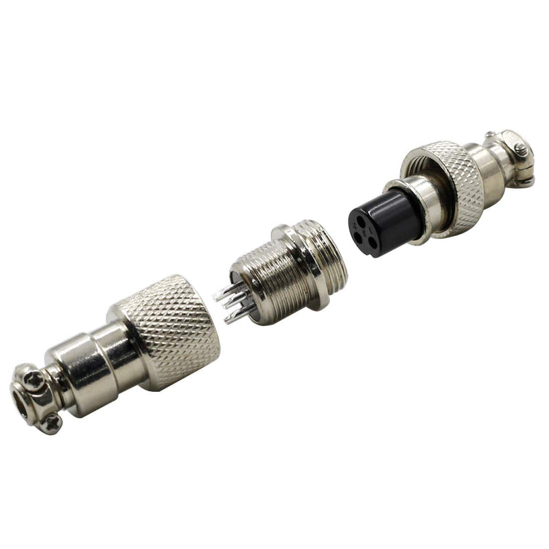 Hxchen 3Pin 12mm Waterproof Female/Male Wire Panel Power Chassis Metal Fittings Aviation Connector GX12-3P - (2 Sets)