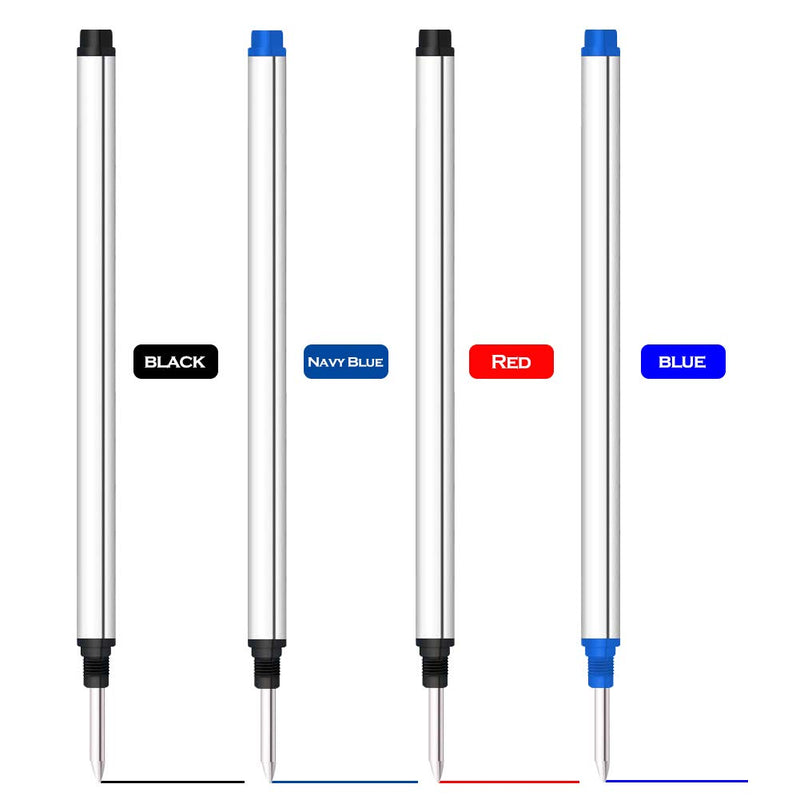 DunBong Spiral Refill, Replaceable Gel Ink Rollerball Refills 5 Pack, 0.5mm Medium Point, Threaded Rolling Ball Refills (Blue) Blue