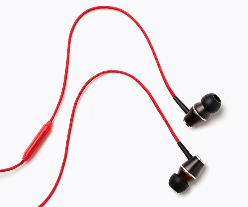 Symphonized XTC Premium Genuine Wood in-Ear Noise-isolating Headphones with Microphone (Red) Red