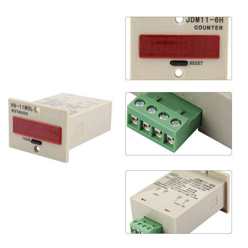 6 Digi Counter Digital Counter Device Mini Customer Traffic Counter Electronic Totalizer (DC 24V) DC24V