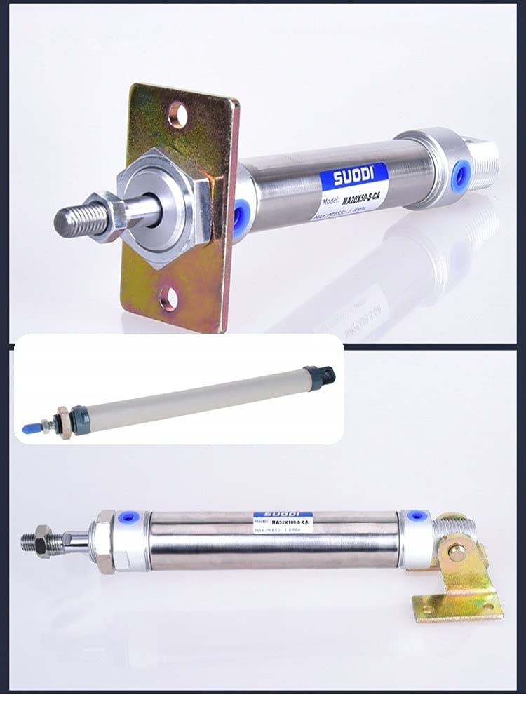 Bettomshin 1Pcs 16mm Bore 125mm Stroke Pneumatic Air Cylinder, Single Rod Double Action M5 Screw Caliber Fitting MAL16x125 for Electronic Machinery Industry