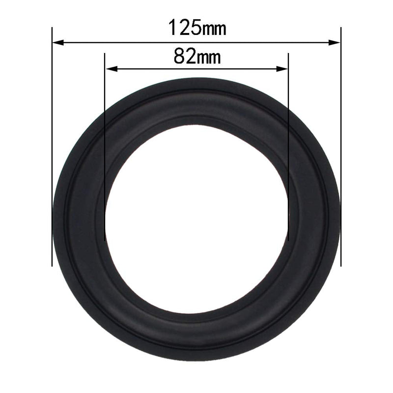 Fielect 5 Inch Speaker Rubber Edge Surround Rings Replacement Parts for Speaker Repair or DIY 1pcs