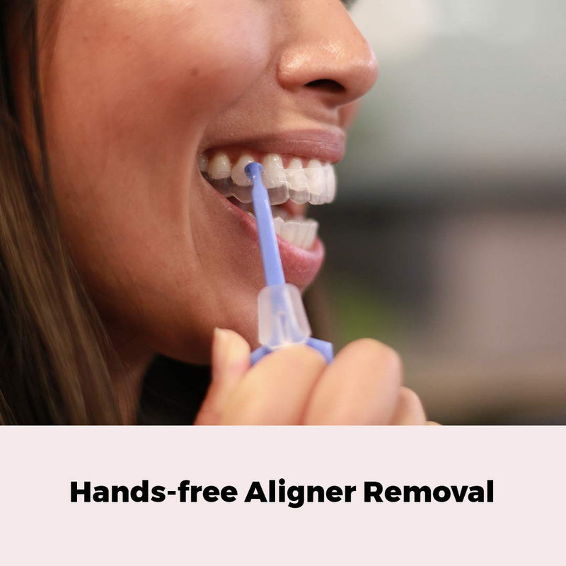 Clear Aligner Removal PUL Tool for Invisalign Removable Braces & Trays by The Pultool | Compatible with Removable Braces, Aligners, Retainers, & Dentures | Hygienic, Durable, Compact (2, Blue) 2 Pack