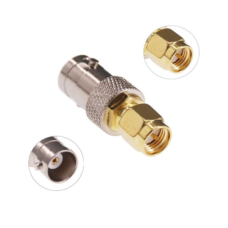 RFaha 5pcs SMA to BNC Coax Connector SMA Male to BNC Female RF Adapter Coax Coaxial Connector Adapter for RF Antennas/Wireless LAN Devices(F18-5)