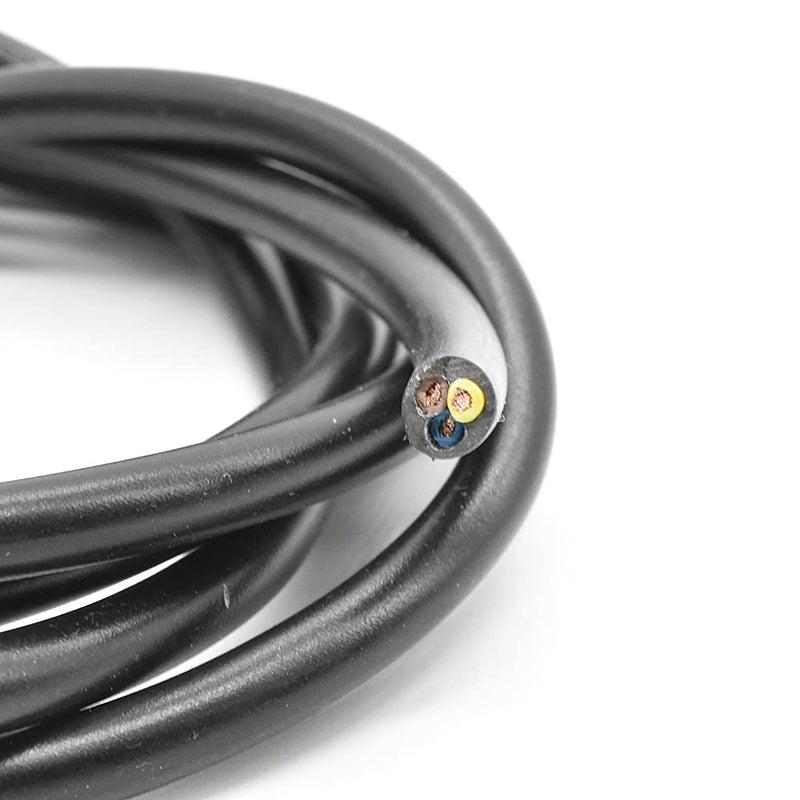 3m supply cable black H03VV-F 3 x 0.75qmm PVC insulated hose cable 3G lighting cable lamp cable cable power cable