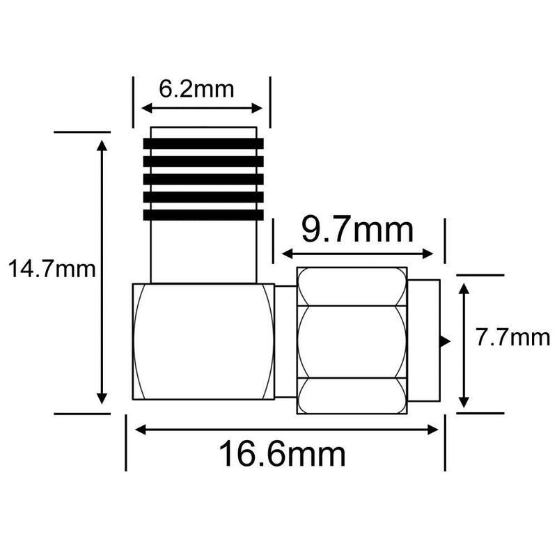 onelinkmore 4G SMA Adapter SMA Male to Female RF FPV Antenna Adapter SMA WiFi Antenna Cable Connector Right Angle Adapter for 2G 3G 4G LTE Antenna Router ham Radio DAB WLAN LAN Coax Cable Pack of 2