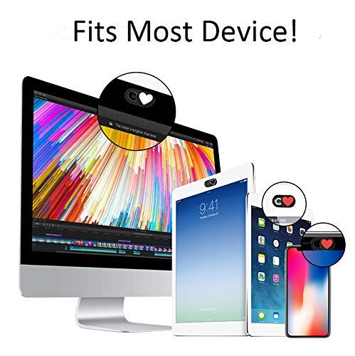 IMNEXT2U Webcam Cover 3 Pack Ultra Thin Slide Laptop Camera Cover for Echo Show, MacBook Pro, MacBook Air, Computer, Tablet, Mac Air, Chromebook, PC - Red Heart, Black (Patent Pending)