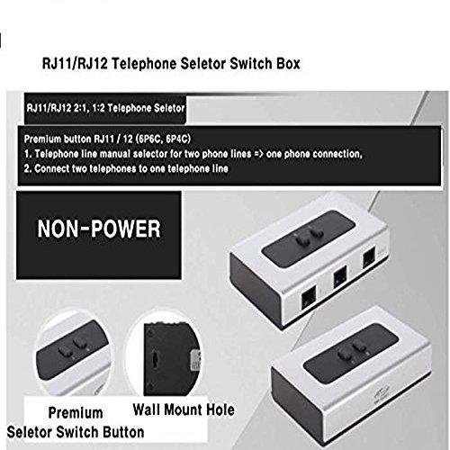 2PORT RJ11 RJ12 Manual Sharing Telephone Switch BOX Phone selector