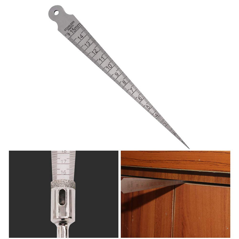 Wolfride Taper Gauge 1-15mm Feeler Gauge Metric and Imperial Welding Taper Gauge Stainless Steel