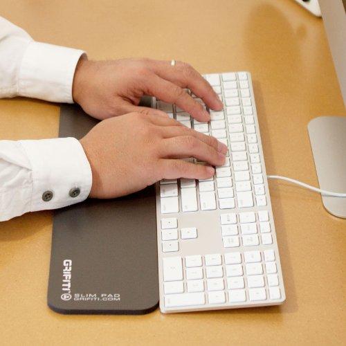 Grifiti Slim Wrist Pad 17 is a 17 x 4 x 0.25 Inch Wrist Rest for 17 Inch Standard Slim Keyboards and Apple Wired Keyboard (Black Poly Nylon Surface) Black Poly Nylon Surface