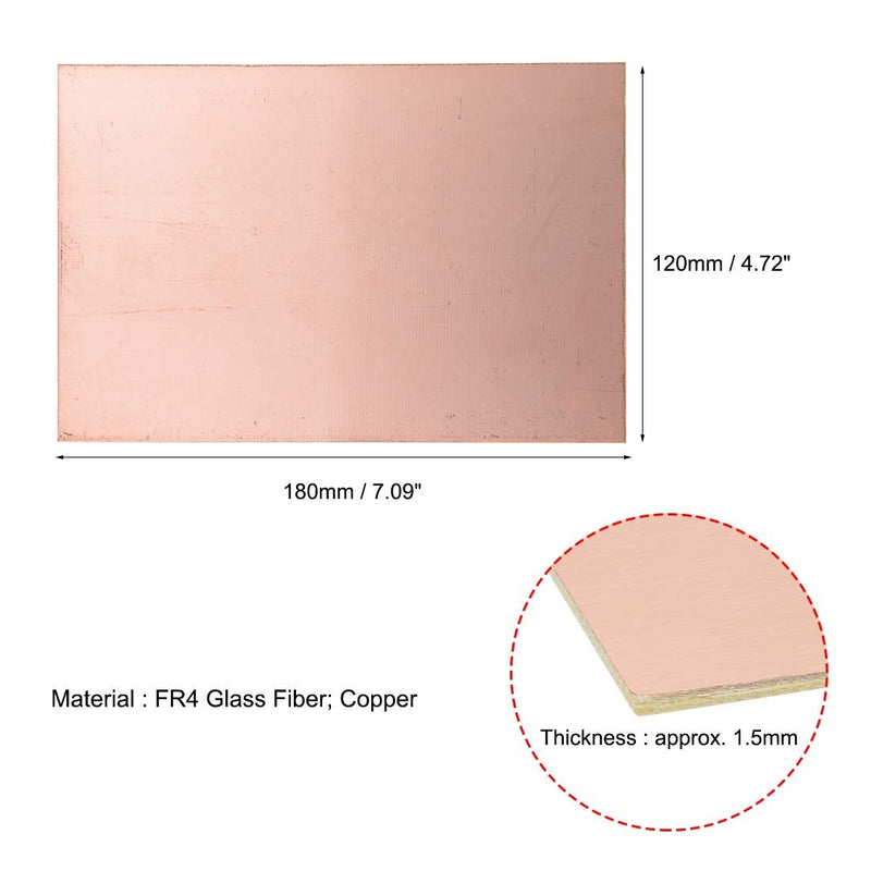 uxcell 180x120mm Single-Sided Copper Clad Laminate PCB Circuit Board FR4 1.5mm Thickness DIY Prototyping PCB Board 10pcs