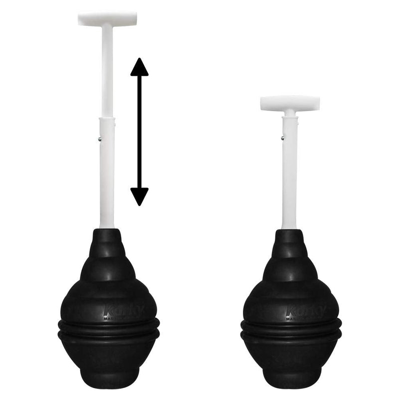 Korky 96-4AM Telescoping T-Shaped Handle BeehiveMAX Universal Plunger, Black Adjustable Handle