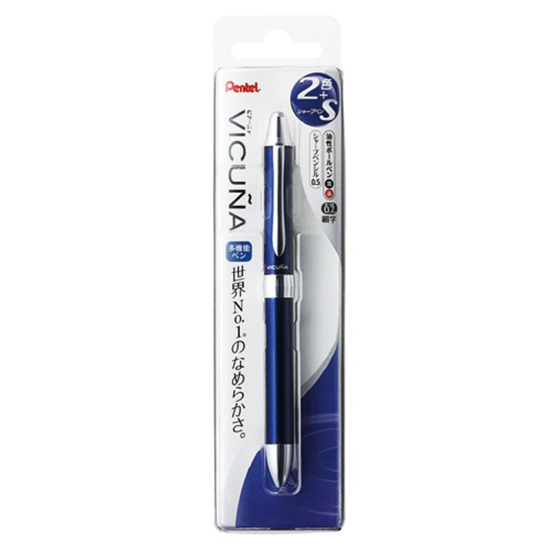 Pentel Vicugna EX multifunction pen's (0.7 mm ballpoint pen black / red, mechanical pencils 0.5 mm) Blue axis