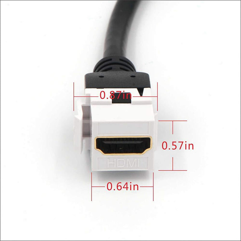 VCE 5 Pack HDMI Keystone Jack Adapter HDMI Female to Female Pigtail Extension Cable Coupler Jack-6 Inch