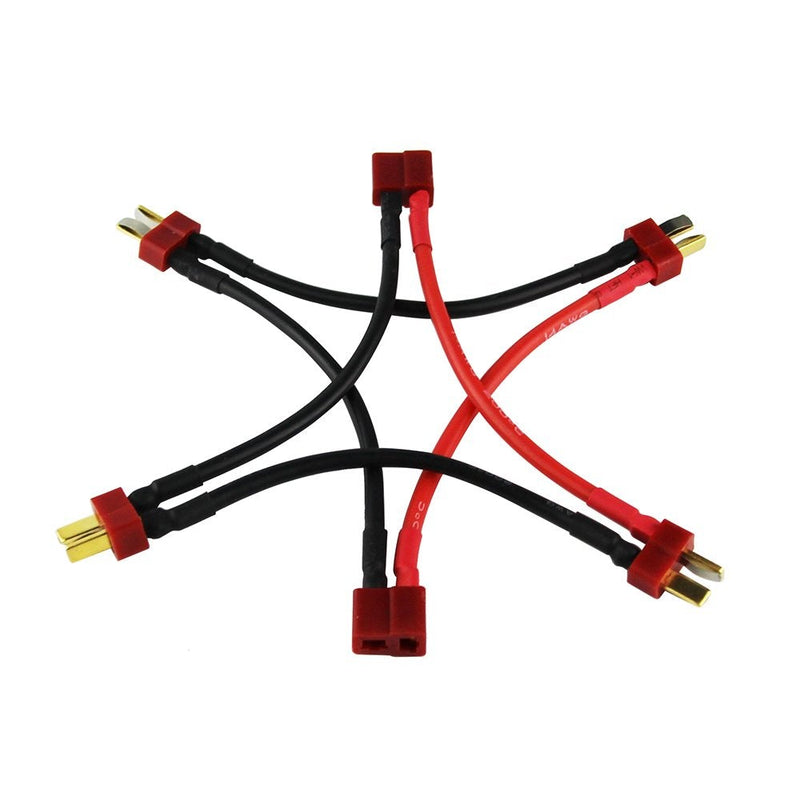 OliYin 2pcs Deans 2-Male to 1-Female Series Connector Adapter Double Voltage LiPo 14awg 3.93"(Pack of 2)