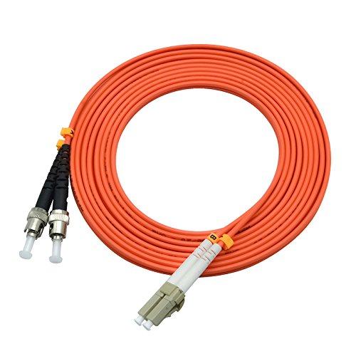 Jeirdus 20Meters 65ft LC to ST Duplex 62.5/125 OM1 Multimode Fiber Optic Cable Jumper Optical Patch Cord LC-ST 20M/65ft