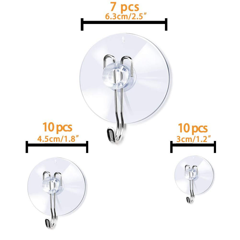 DSMY 27 Pack Suction Cup Hooks Wall Hooks, Home Kitchen Bathroom Wall Towel Robe Hangers, Utility Hooks, Hanging Supplies,Use on Smooth Surface 1