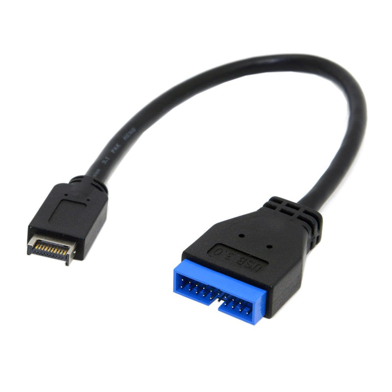 chenyang CY USB 3.1 Type-E Front Panel Header to USB 3.0 20Pin Header Extension Cable for ASUS Motherboard 20cm Black Type-E Male to 20 Pin Female