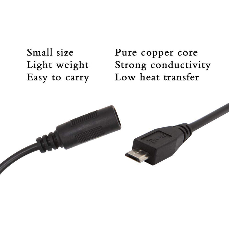 5PCS DC 5.52.1mm Female to Micro USB Male Connector Adapter 5V Power Cable