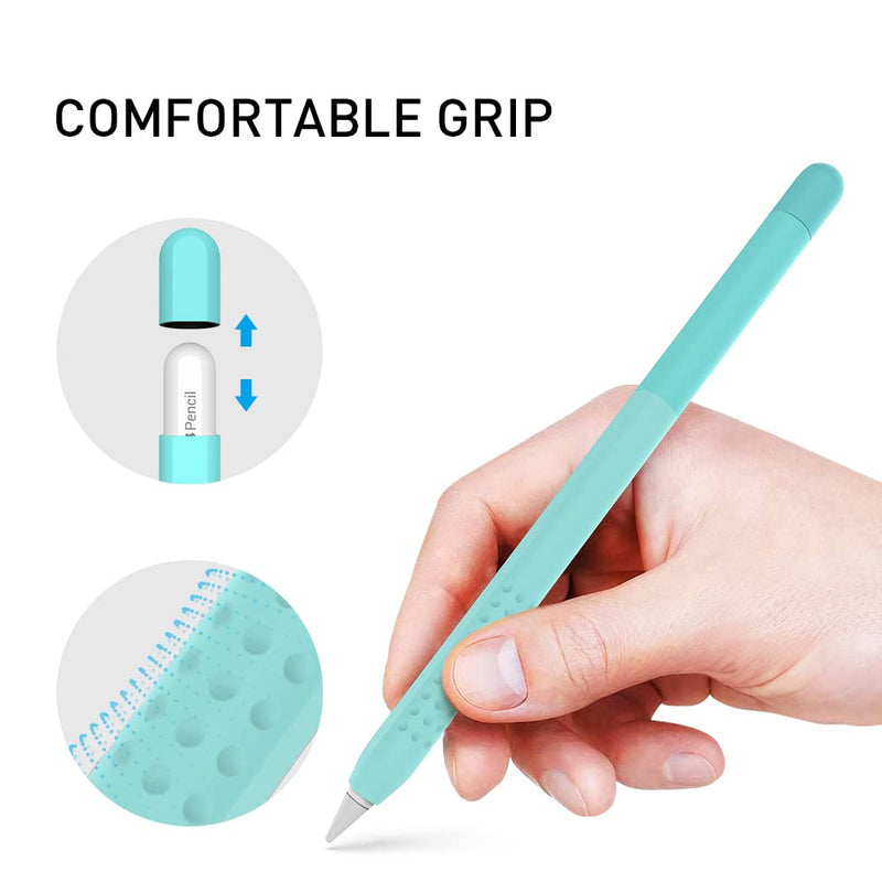 Delidigi Pencil Case Compatible with Apple Pencil 2nd Generation Case, Gradient Color Case Sleeve Silicone Cover Accessories for Apple Pencil 2nd Gen (Mint Green) Mint Green
