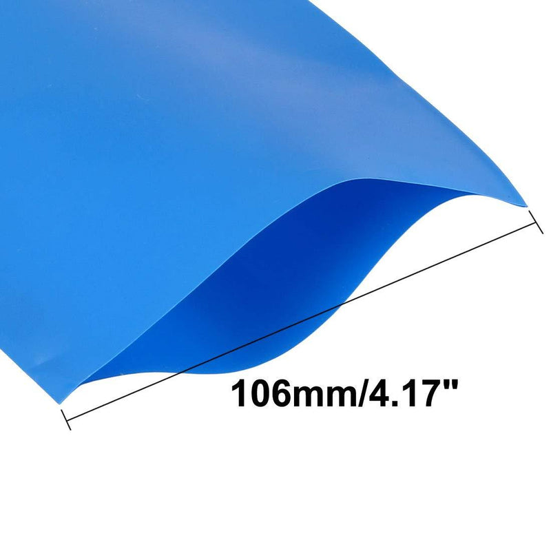 uxcell Battery Wrap PVC Heat Shrink Tubing 106mm Flat Width for 18650 5 Meter Length Blue
