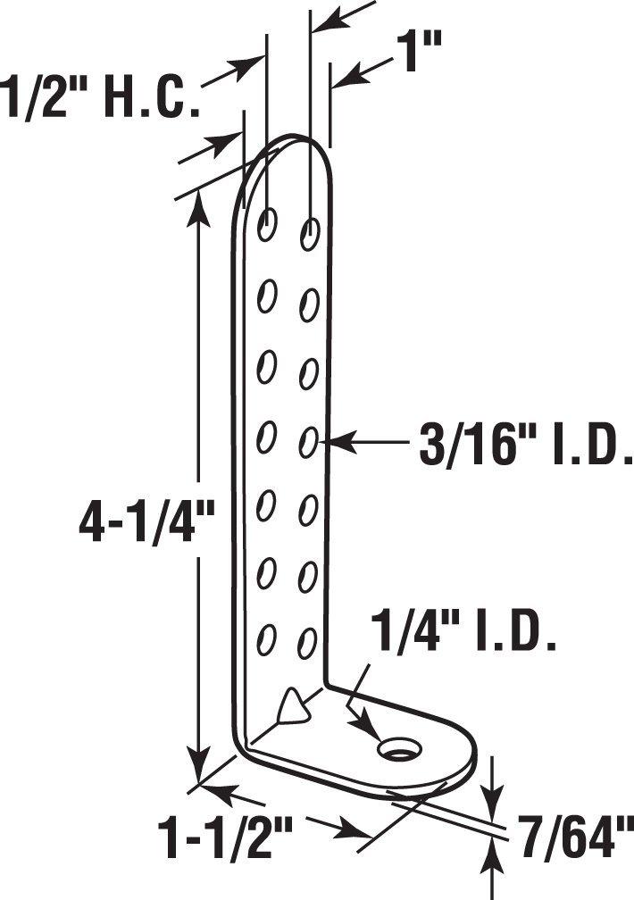 Prime-Line Products RG 18610 Hurricane Condenser Brackets, 4-1/4 in, Steel, Zinc Plated, Adjustable (Pack of 4),
