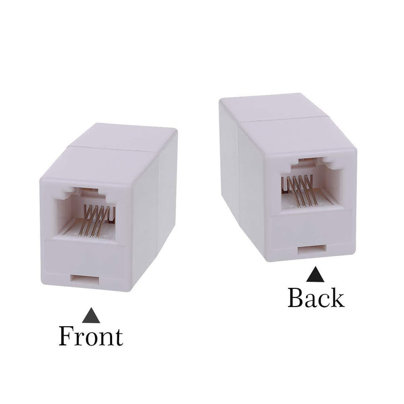 RJ11 Coupler, Straight Telephone Inline Coupler Vthahaby RJ11 6P4C Inline Keystone Jack Female to Female Straight Telephone Cable Cord Extension Adapter White (White 3Pack) White 3Pack