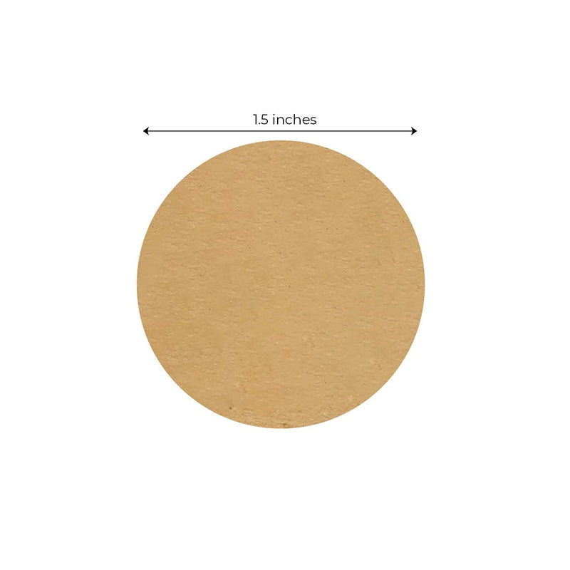 1.5" Natural Brown Kraft Stickers/500 Labels per Roll/Permanent Adhesive