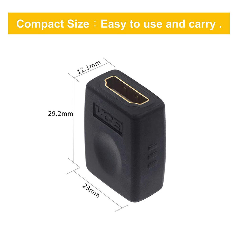 VCE HDMI Coupler HDMI Female to Female Connector 4K HDMI to HDMI Adapter, 2 Pack