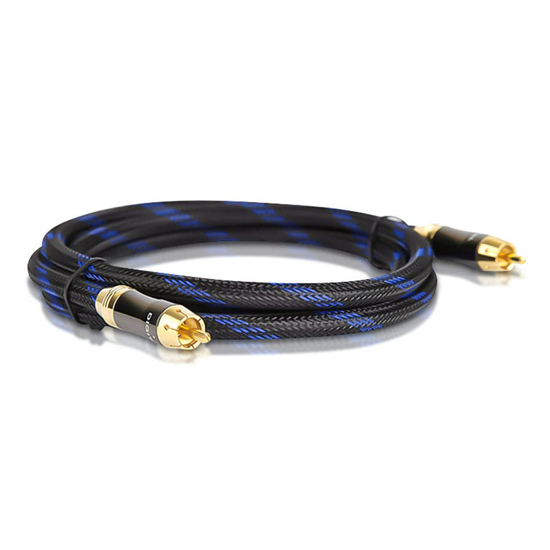 KUYIOHIFI Dual Shielded (OD 8.0mm) RCA Male to RCA Male subwoofer Cable (2 Feet) 2 Feet
