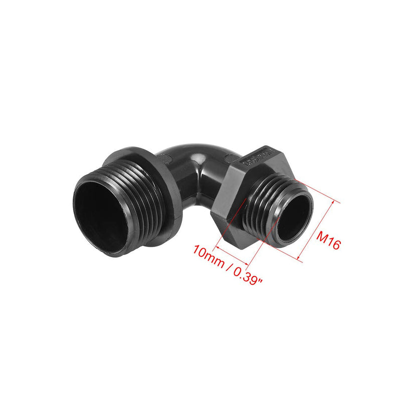 uxcell® M16 Cable Gland, 90 Degree Waterproof IP68 Nylon Joint Adjustable Locknut for 4mm-7mm Dia Cable Wire, 2 Pcs